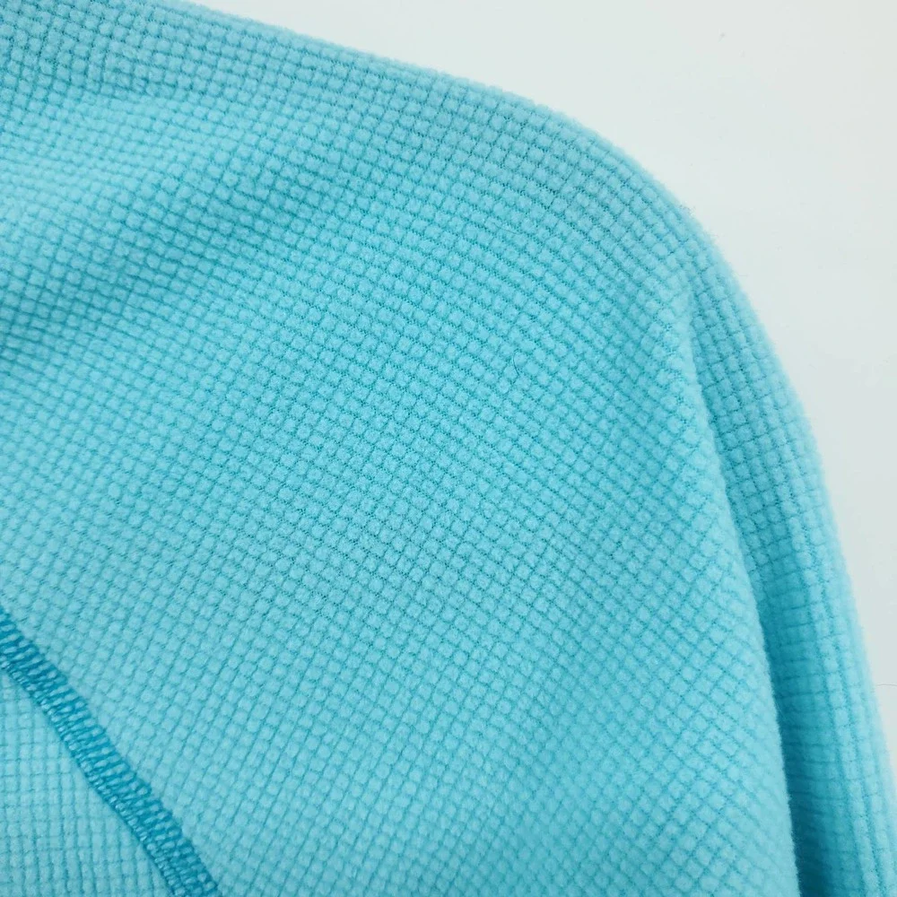 Under Armour Youth Girls Quarter Zip Waffle Knit Pullover Teal Medium